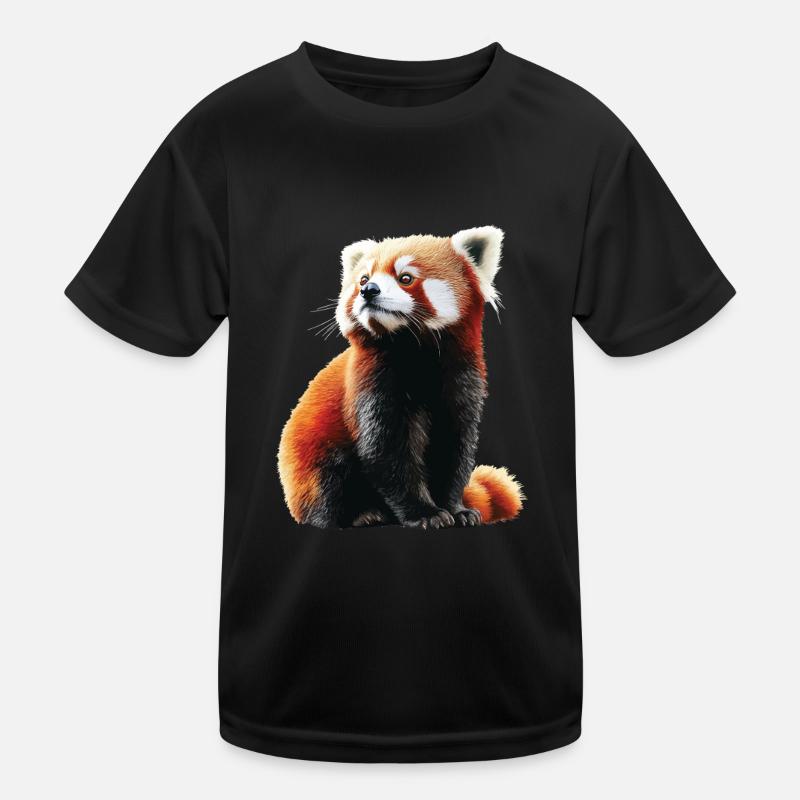 Roter Panda - Kinder Funktions-T-Shirt - Schwarz