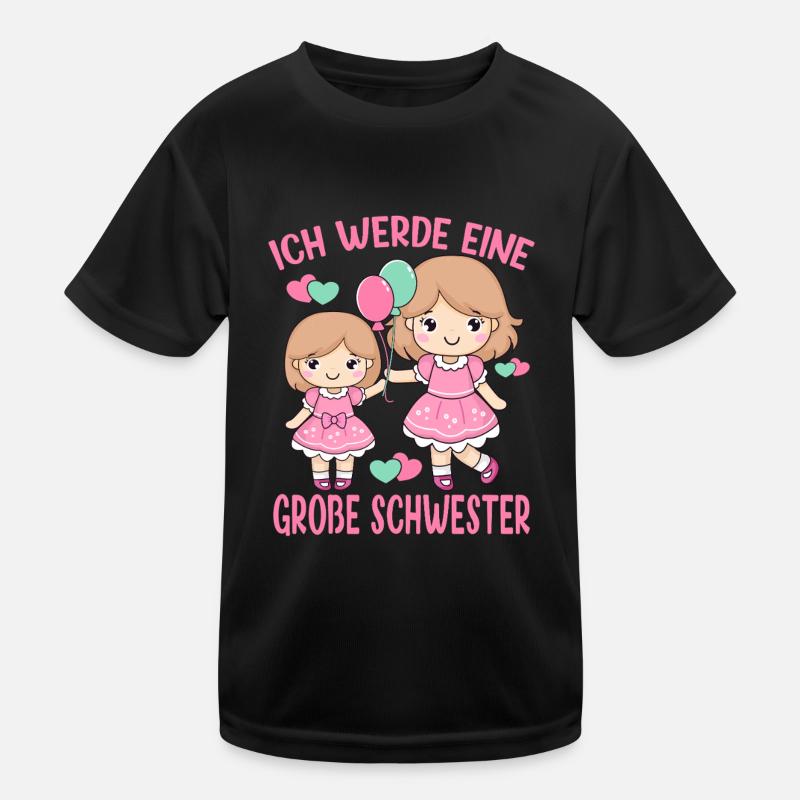 Ich werde Große Schwester 2026 Prinzessin Kinder Funktions-T-Shirt