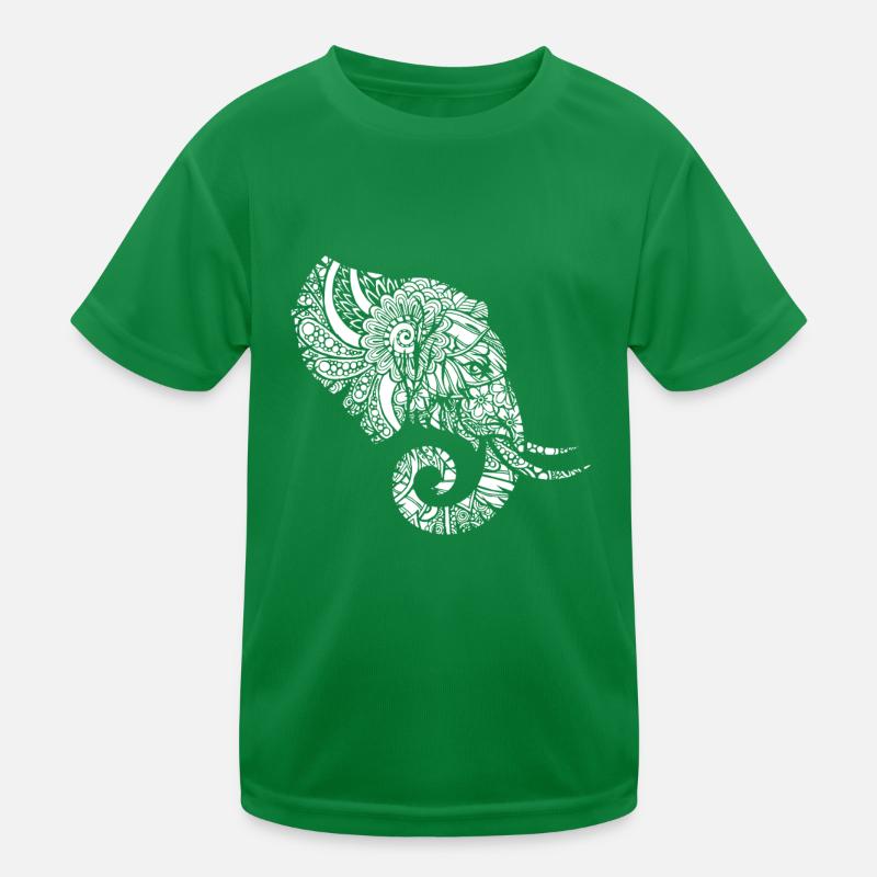 Elephant Elephant Floral Pattern Kids Functional T-Shirt