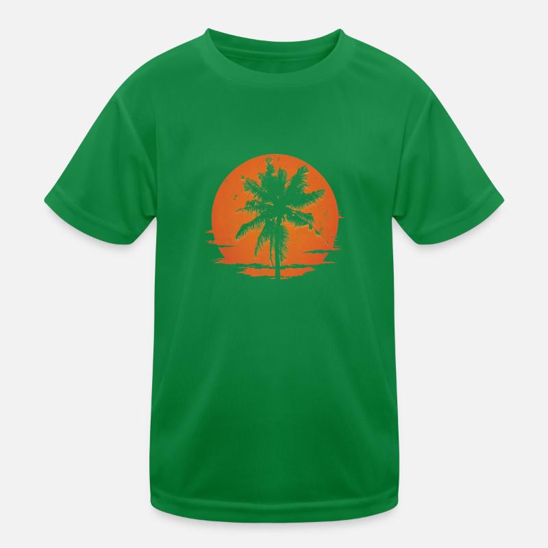 Distressed Sunset Palm Silhouette Kinder Funktions-T-Shirt