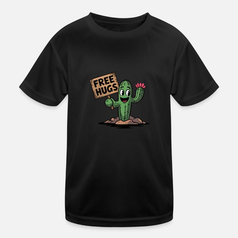 Câlins gratuits Cactus signe T-shirt sport Enfant