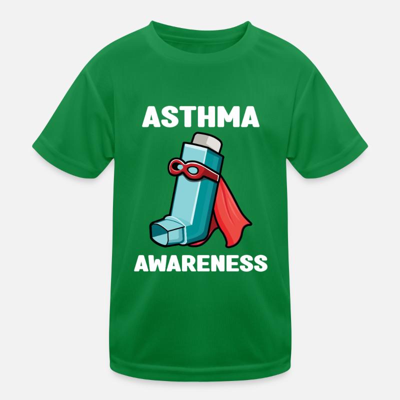 Conception d’inhalateur de super-héros de sensibilisation à l’asthme T-shirt sport Enfant