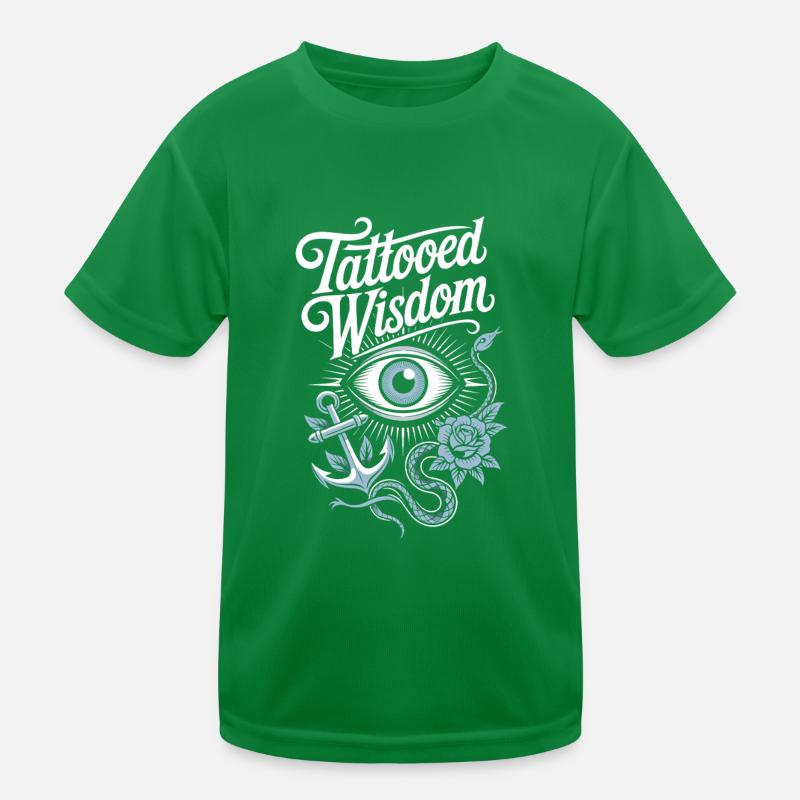 Seniors with tattoos proudly aging, Kids Functional T-Shirt
