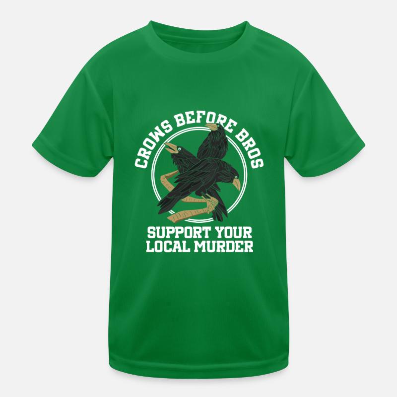 Crows Before Bros Support Your Local Flock Kids Functional T-Shirt