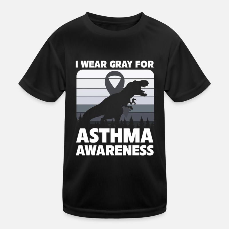 Ich Trage Grau Für Asthma Bewusstsein Kinder Funktions-T-Shirt