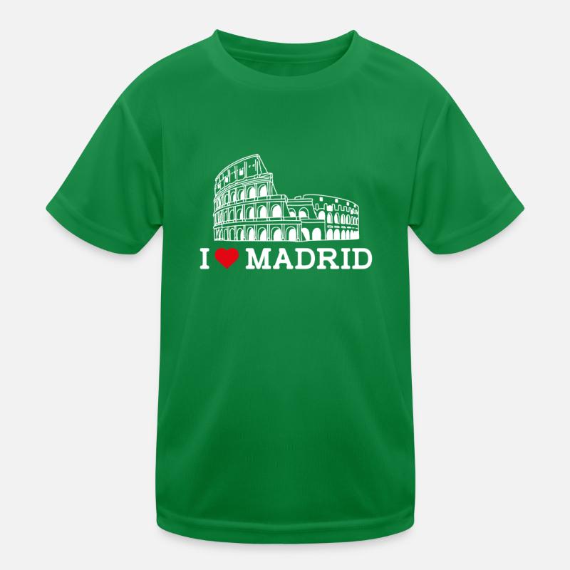 J’aime Madrid Colisée Cool Espagne Coeur Drapeau Jeu de mots T-shirt sport Enfant