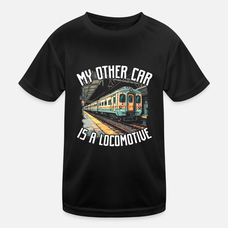 train driver train lover station - Kids Functional T-Shirt - black