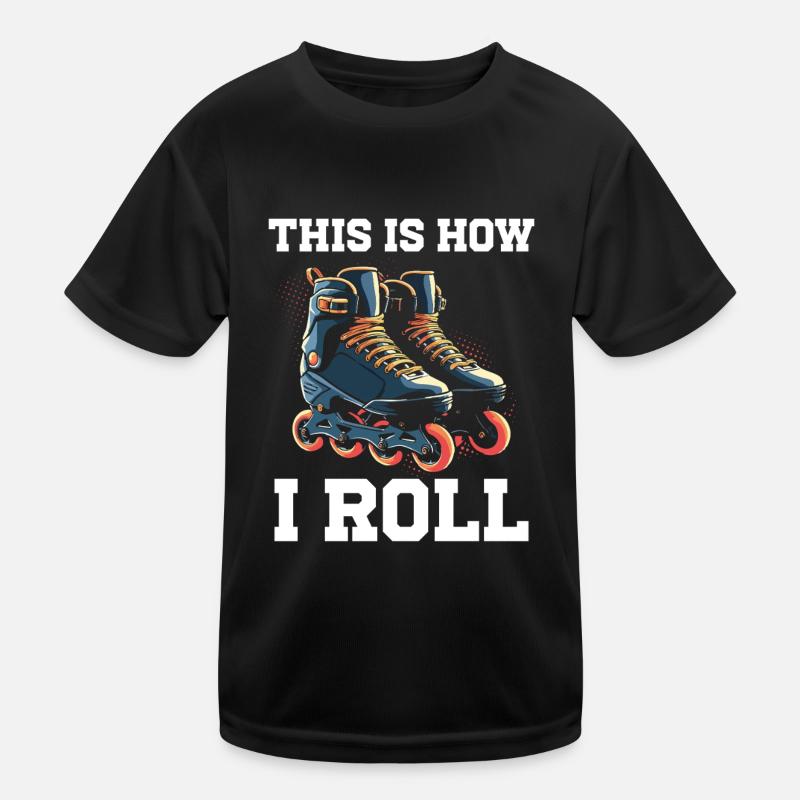 Inline Skating Rollerblading Inline Skates - Kinder Funktions-T-Shirt - Schwarz
