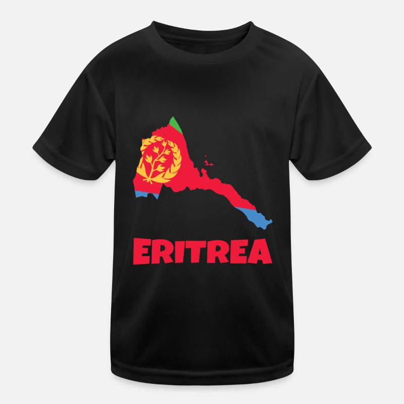 Eritrea Proud Map with National Symbol Kids Functional T-Shirt