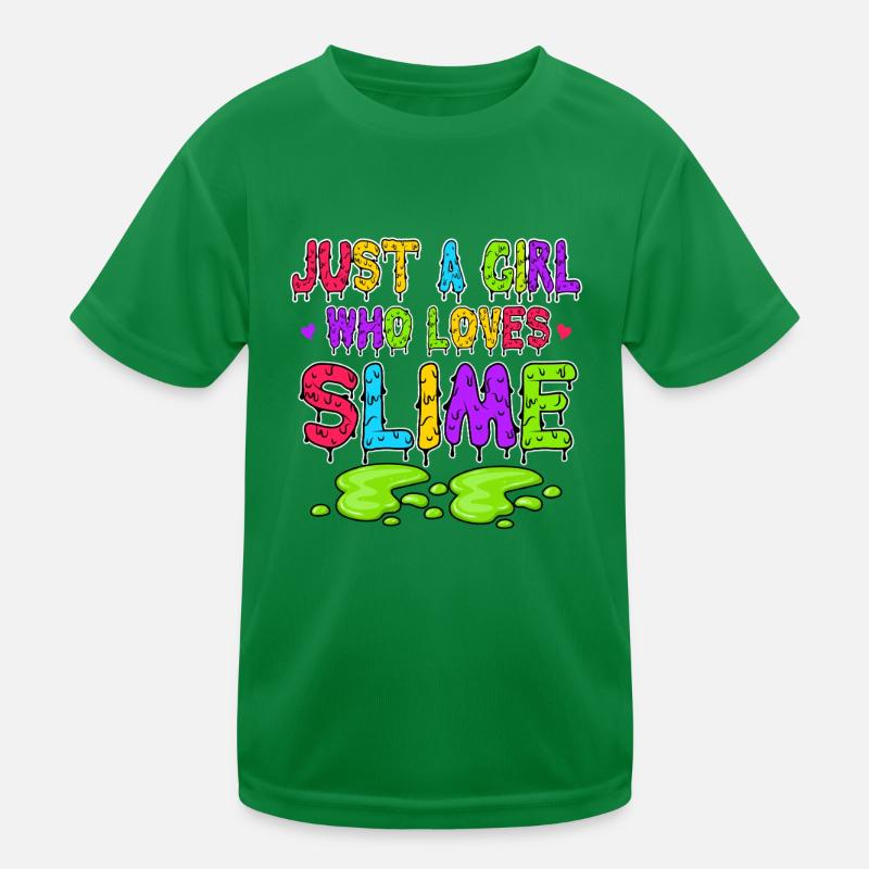 Nur Ein Mädchen Das Schleim Liebt Bunt Kinder Funktions-T-Shirt