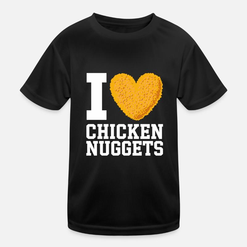 J’adore les pépites de poulet Fan de restauration rapide Burger frites T-shirt sport Enfant