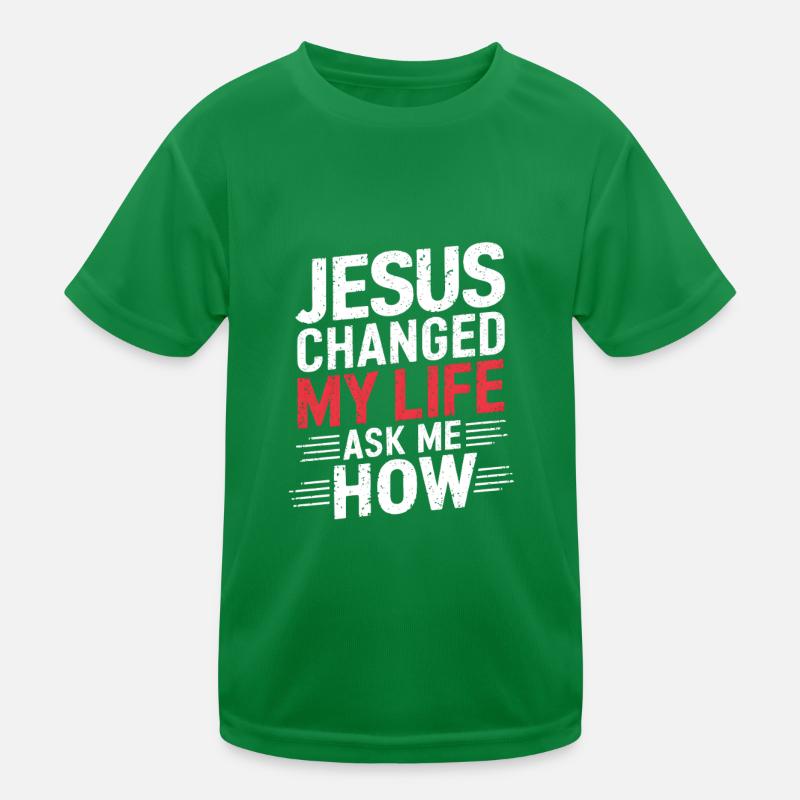 Jesus hat mein Leben verändert! Christlich Kinder Funktions-T-Shirt