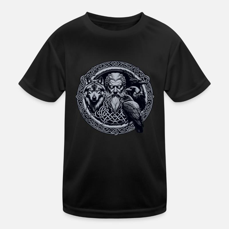 Odin Wikinger Valhalla Vikinger Hammer Thor Odin - Kinder Funktions-T-Shirt - Schwarz