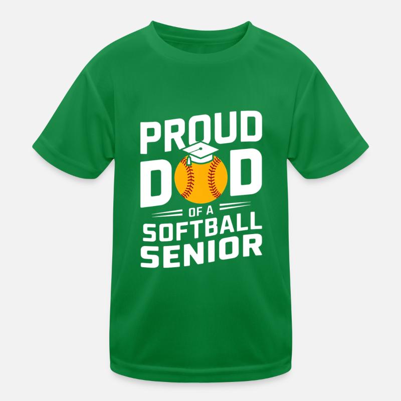 Stolzer Softball Papa Abitur Absolvent Kinder Funktions-T-Shirt