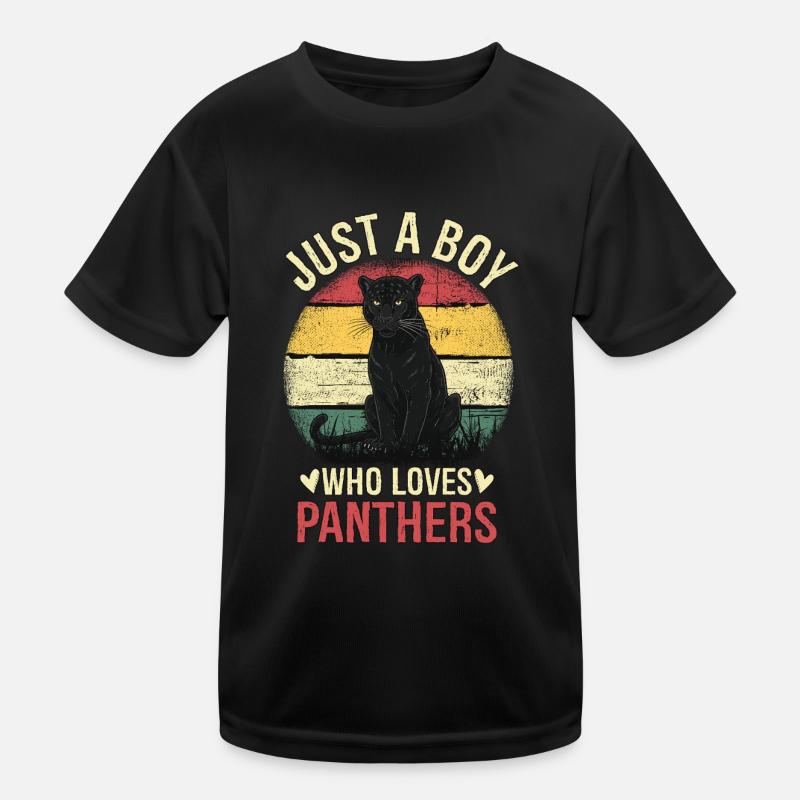 Just a Boy Who Loves Panthers Kinder Funktions-T-Shirt