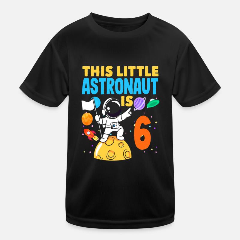 Kleiner Astronaut Wird 6 Jahre Alt Kinder Funktions-T-Shirt
