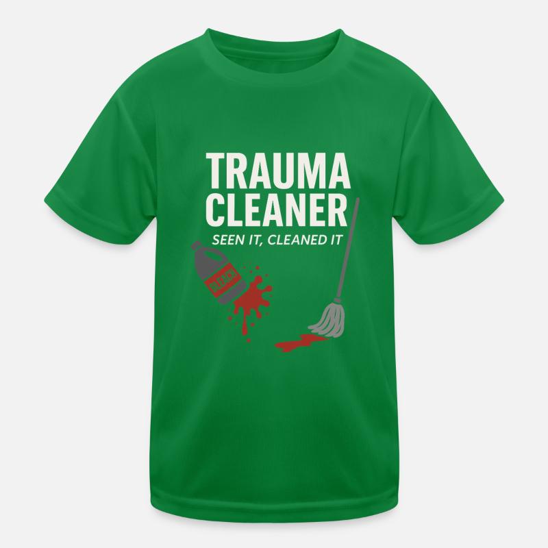 Forensic Cleaner Dark Humor Tatort Biohazard Kinder Funktions-T-Shirt