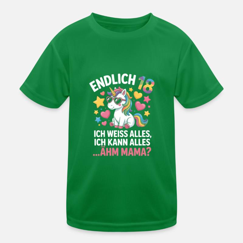 Finally 18 Unicorn Saying Kids Functional T-Shirt