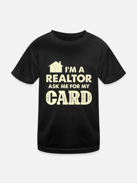 Ich Bin Makler Frag Mich Nach Meiner Karte - Kinder Funktions-T-Shirt - Schwarz - Vorne