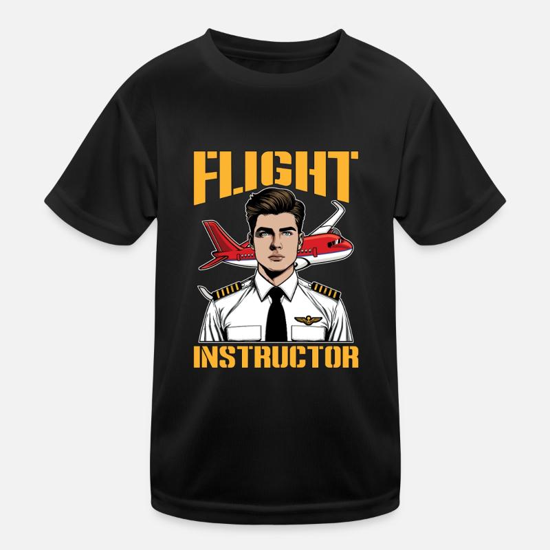 Flight Instructor Aviation Teacher Pilot School Kids Functional T-Shirt