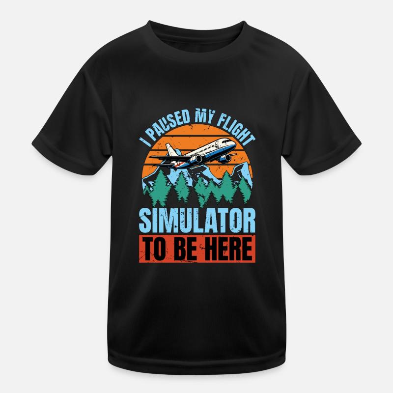 Flight Instructor I Paused My Flight Pilot School Kids Functional T-Shirt