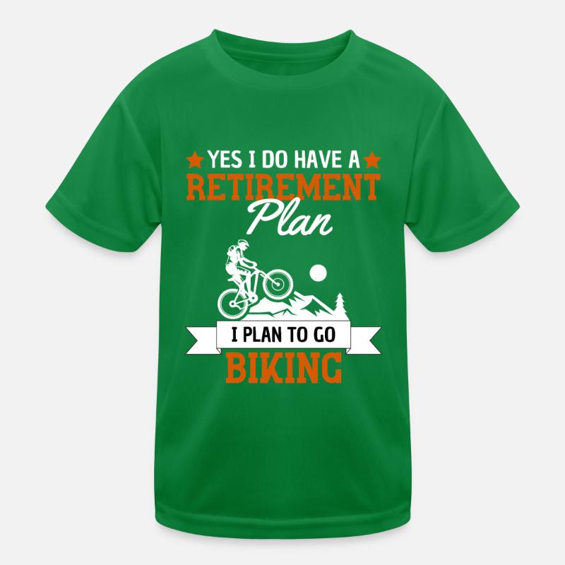 Mountain Bike Retirement Plan Design Kids Functional T-Shirt