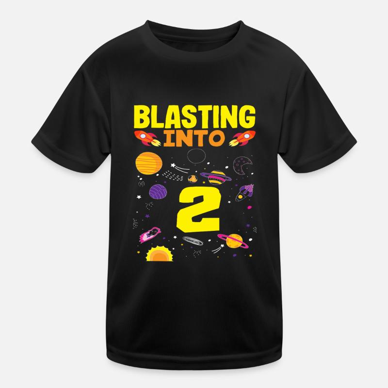 Raketenstart Ins Abenteuer Mit 2 Kinder Funktions-T-Shirt