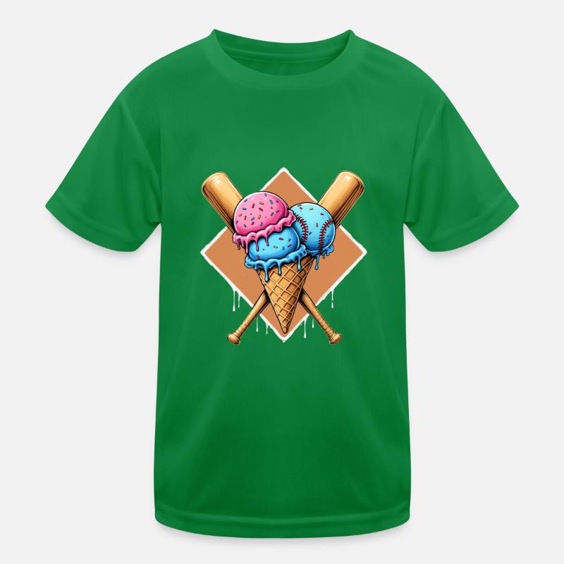 Baseball Baseball Bat Kids Functional T-Shirt