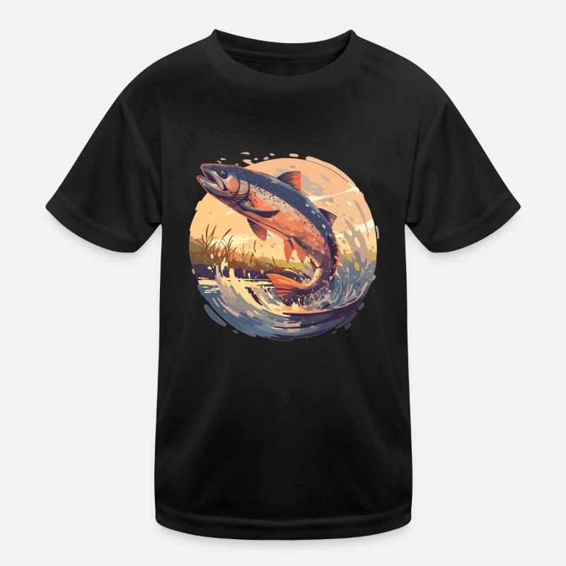 Lachse Lachs Kinder Funktions-T-Shirt