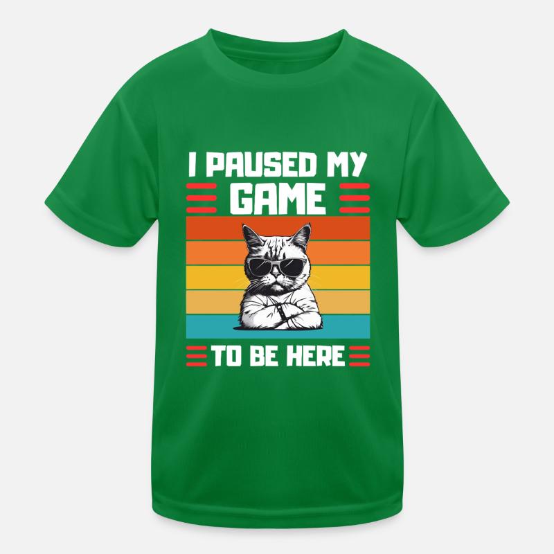 Zocker Katze Spruch Gaming Cat Kinder Funktions-T-Shirt