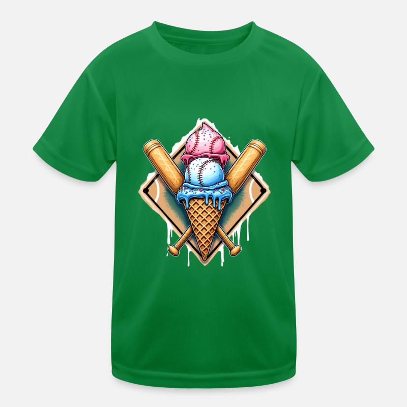 Baseball Baseball Bat Kids Functional T-Shirt