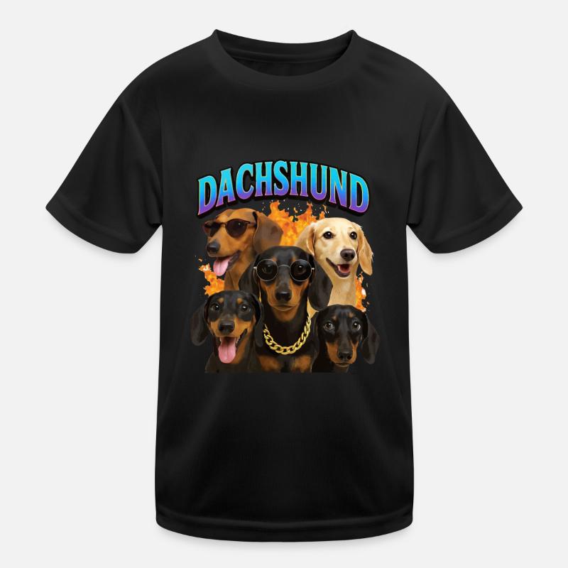 Dackel Kinder Funktions-T-Shirt