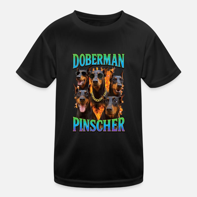 Dobermann Kinder Funktions-T-Shirt