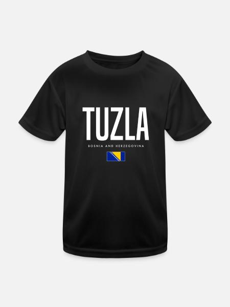 Tuzla Bosnien und Herzegowina - Kinder Funktions-T-Shirt - Schwarz - Vorne
