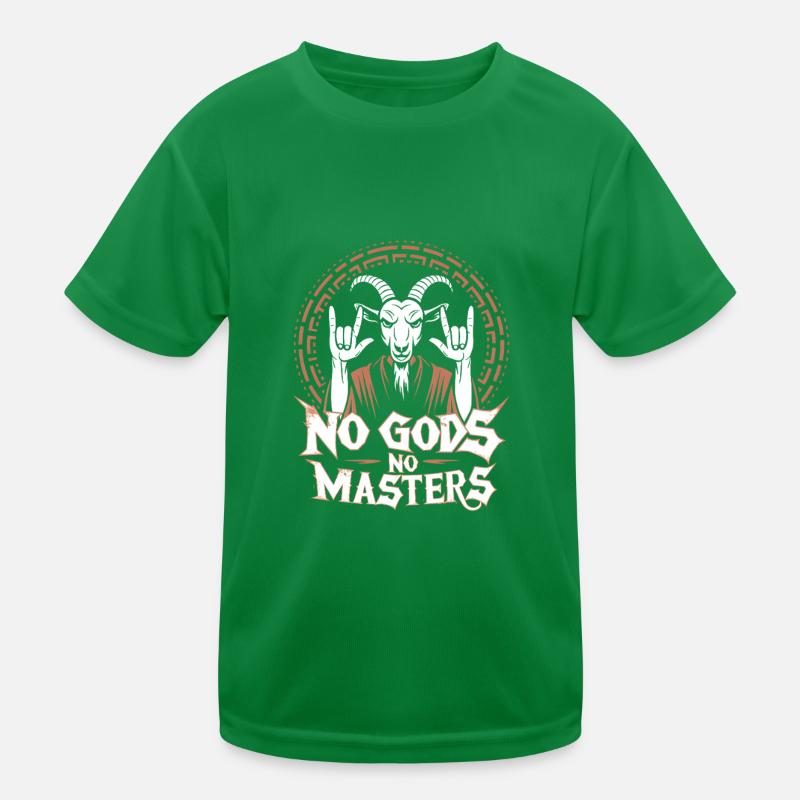 Pas de dieux ! Pas de Masters ! Athée, Sataniste, Religion T-shirt sport Enfant