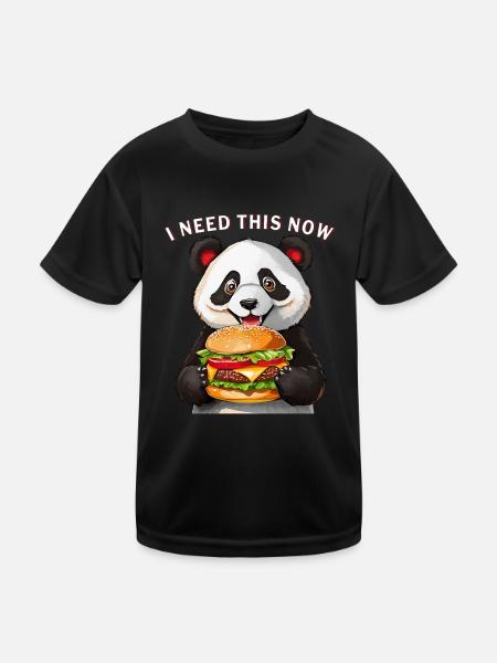 PANDA BEAR BURGER I NEED THIS NOW - Kids Functional T-Shirt - black