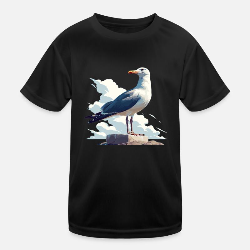 Möwen Möwe - Kinder Funktions-T-Shirt - Schwarz