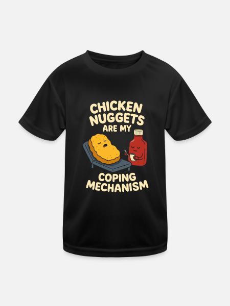 Crispy Nugget Queen Fast Food Obsession Vibes - Kids Functional T-Shirt - black - Front