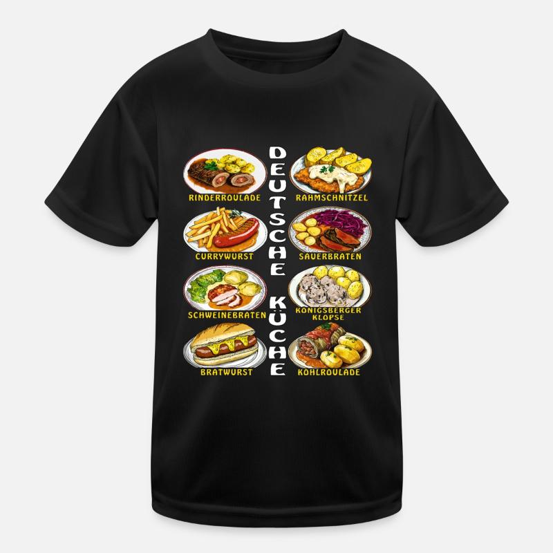 DEUTSCHE KÜCHE - Kinder Funktions-T-Shirt - Schwarz