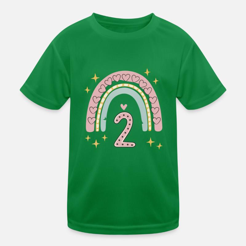 Coeur mignon 2e anniversaire et design arc-en-ciel T-shirt sport Enfant