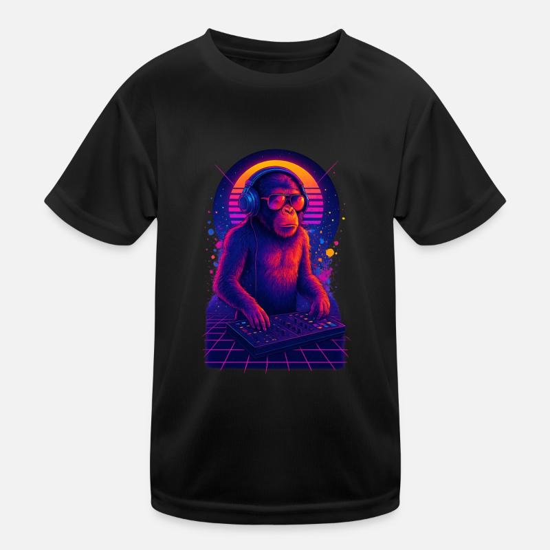 Rave DJ Singe T-shirt sport Enfant