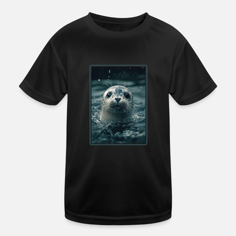 Robben Robbe - Kinder Funktions-T-Shirt - Schwarz