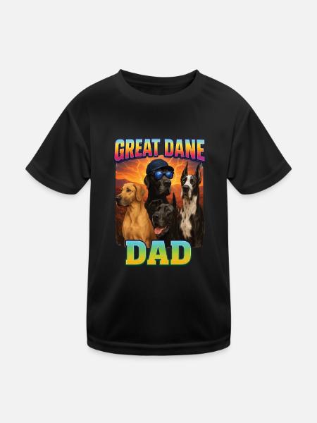 Deutsche Dogge - Kinder Funktions-T-Shirt - Schwarz - Vorne