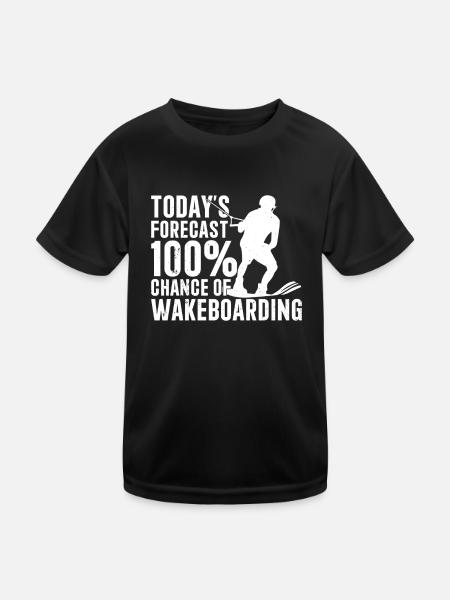Les prévisions du jour 100 % de chance de Wakeboard Funny - T-shirt sport Enfant - noir - Devant