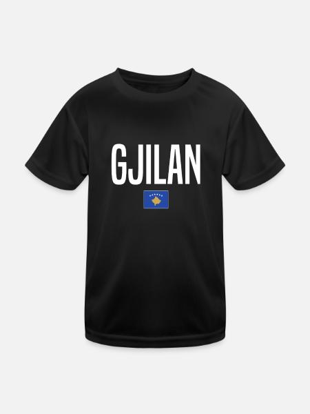 Gjilan Kosovo - Kinder Funktions-T-Shirt - Schwarz - Vorne