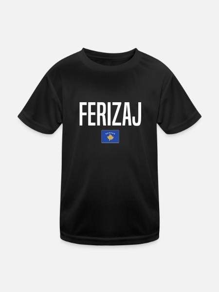 Ferizaj Kosovo - Kinder Funktions-T-Shirt - Schwarz - Vorne