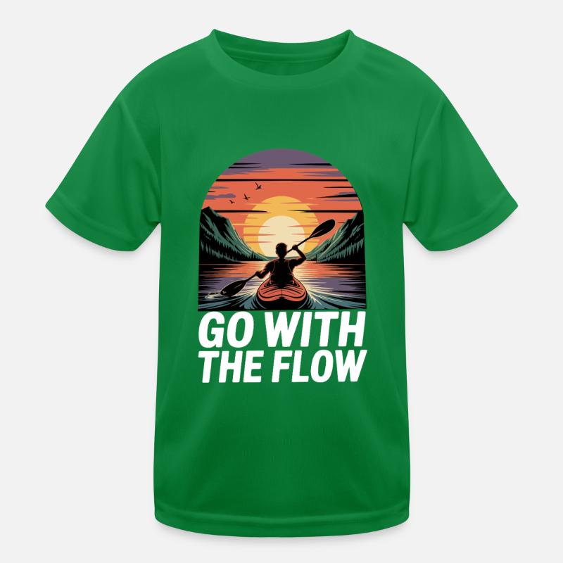 Solo Male Kayaker At Sunset Kids Functional T-Shirt