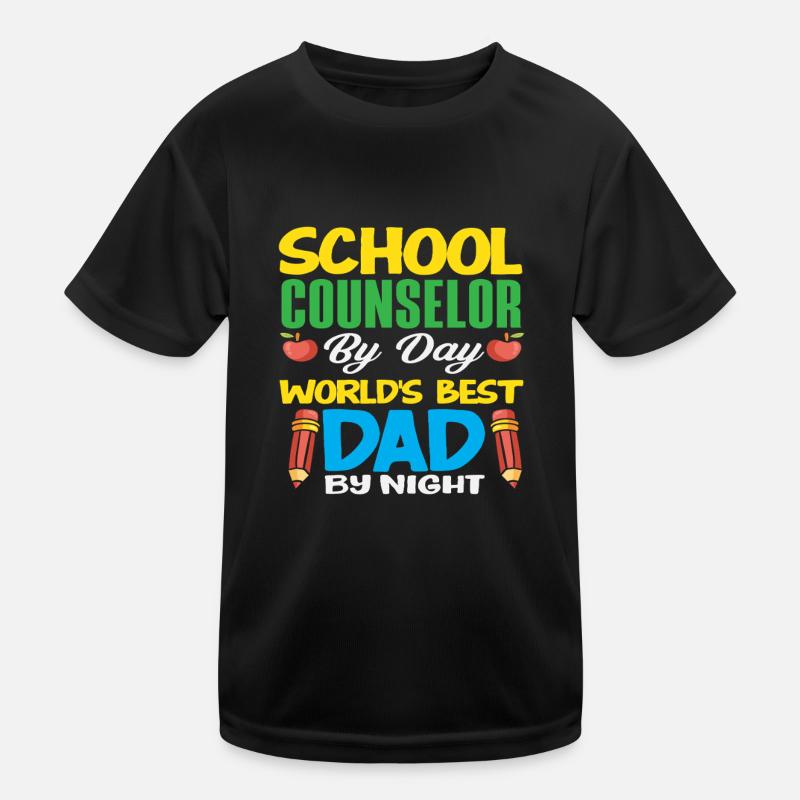 Schulberater Am Tag Bester Papa Bei Nacht Kinder Funktions-T-Shirt