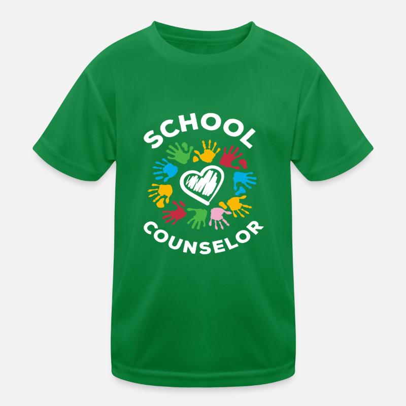School Counselor Heart Handprints Kids Functional T-Shirt