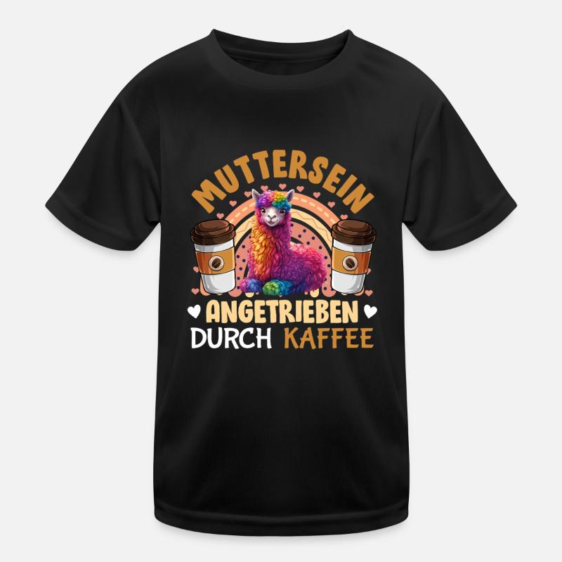 Bald Mama MUTTERSEIN ANGETRIEBEN DURCH KAFFEE Kinder Funktions-T-Shirt
